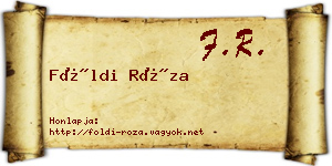 Földi Róza névjegykártya