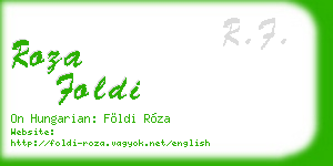 roza foldi business card